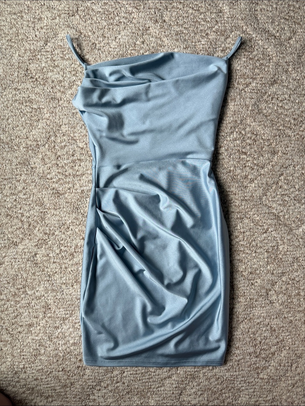 Windsor Light Blue Satin Spaghetti-Strap Mini Dress size xs